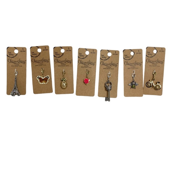 NWT lot Bead Landing Charmalong charms bee bike Eiffel Tower pineapple butterfly - Picture 1 of 10